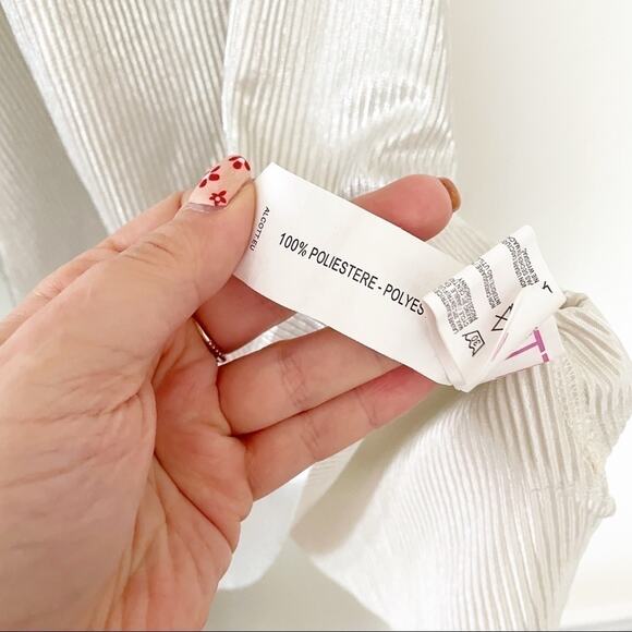 ALCOTT Silver sleeveless ribbed metallic blouse S - Picture 6 of 7